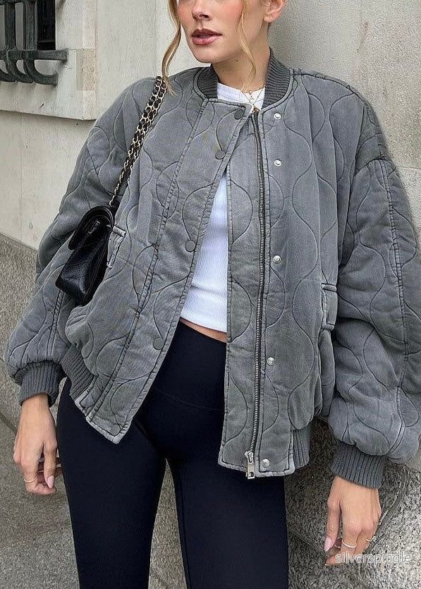 Emma | Oversized Vinter Bomberjacka med Dragkedja - Bild 2