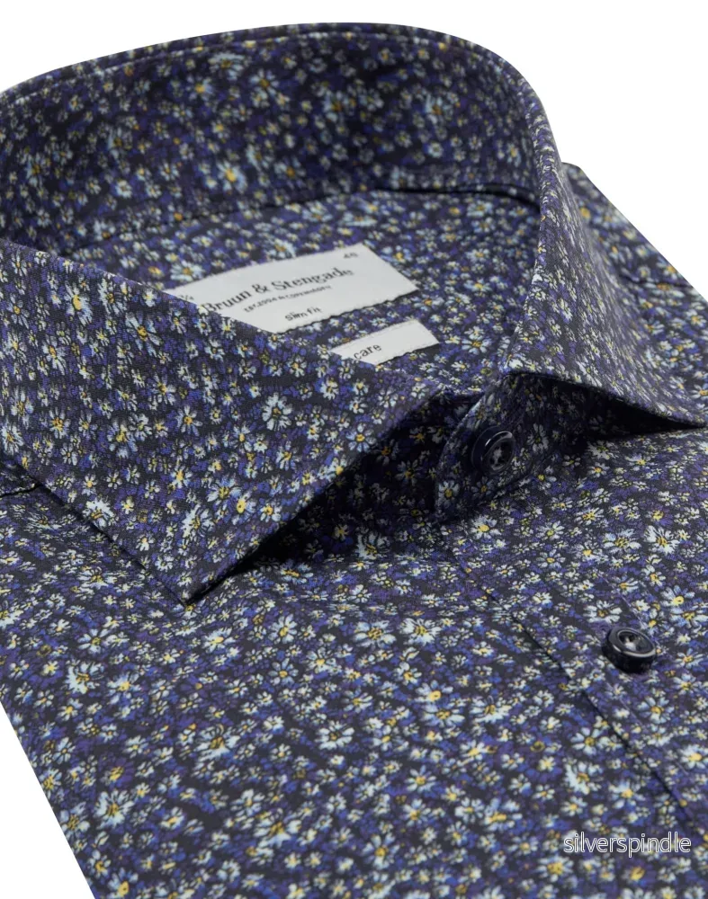 BS Saucedo Slim Fit Skjorta - Navy - Bild 2