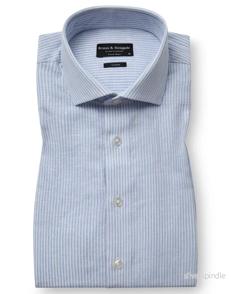 BS Anthony Casual Modern Fit Skjorta - Light Blue/White