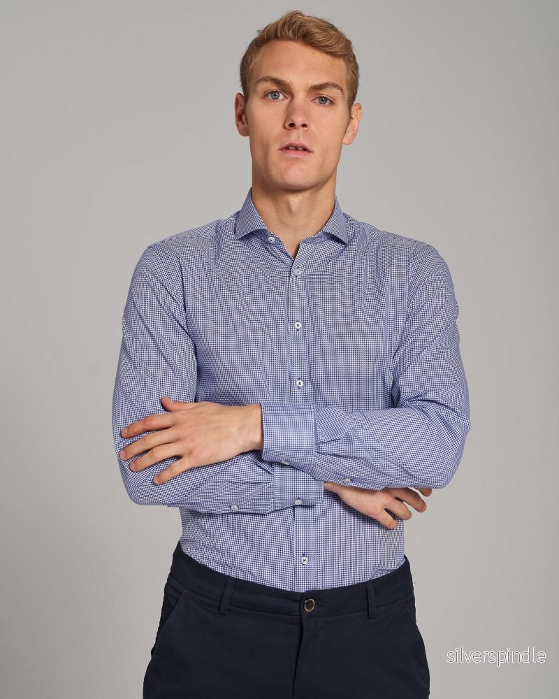 BS Butragueno Slim Fit Skjorta - Dark Blue - Bild 3