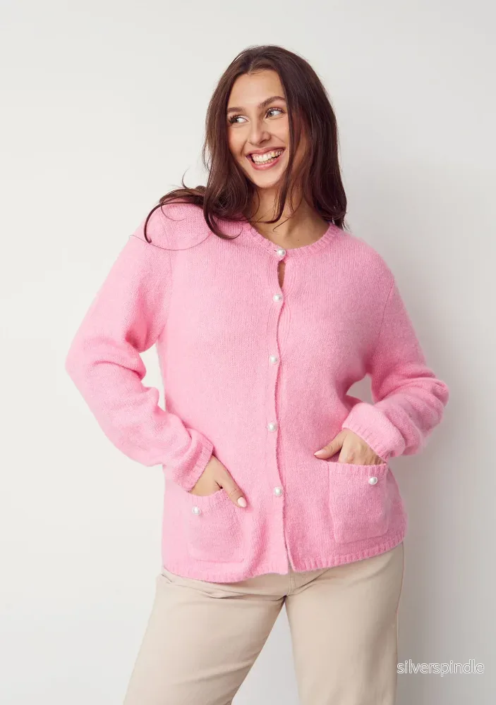 Anna Classic Cardigan – Fresh Pink Anna Classic Cardigan – Fresh Pink