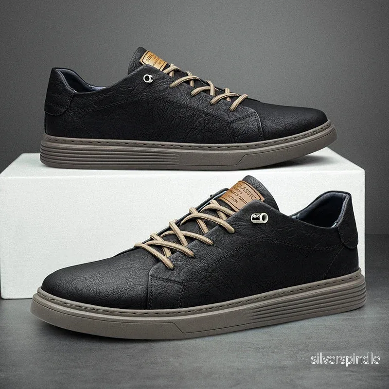 Stiliga Sneakers | Herrsneakers med Låg Snörning & Bekväm Platt Sula för Vardaglig Stil - Bild 3