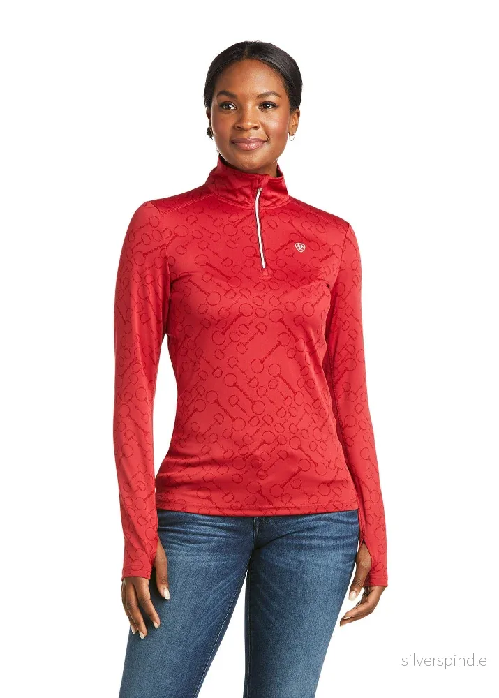 Ariat Prophecy 1/4 Zip Long Sleeve Baselayer Rhubarb Bit Jacquard Ariat Prophecy 1/4 Zip Long Sleeve Baselayer Rhubarb Bit Jacquard