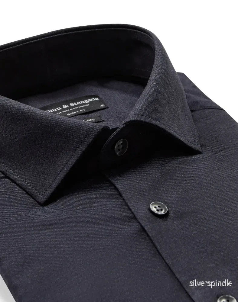 BS Markkanen Modern Fit Skjorta - Navy - Bild 2