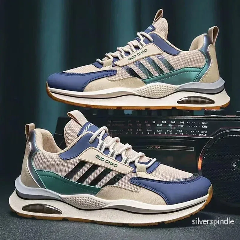 Dynamiska Sneakers Män | Flerfärgad Design med Chunky Sula | Stabilitet och Komfort för Aktiv Livsstil