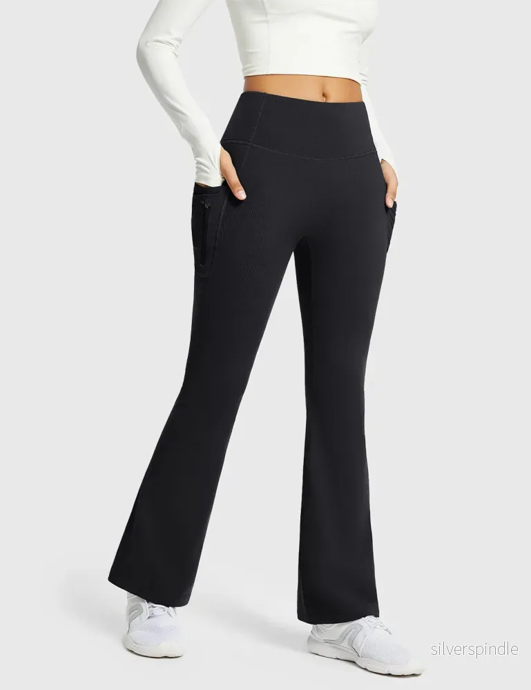 Emma | Varm Vinterhög Midja Bootcut Byxor - Bild 3