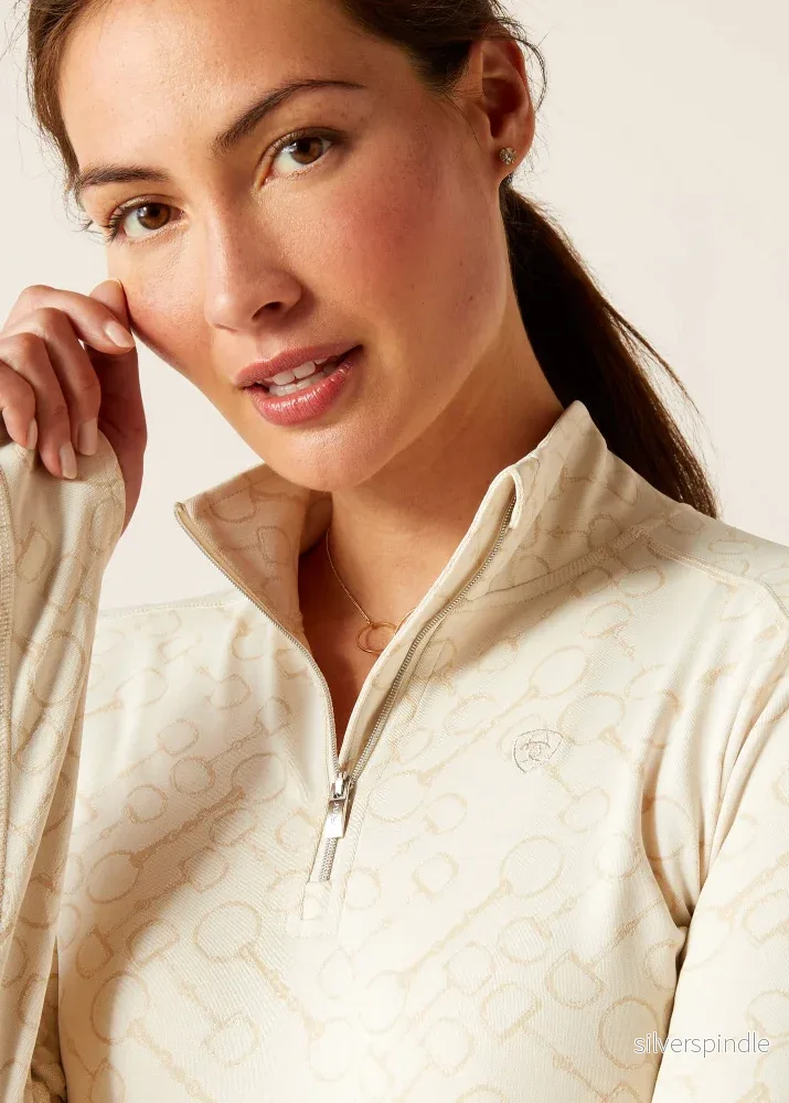 Ariat Prophecy 1/4 Zip Long Sleeve Baselayer Petrified Oak Bit Jacquard Ariat Prophecy 1/4 Zip Long Sleeve Baselayer Petrified Oak Bit Jacquard