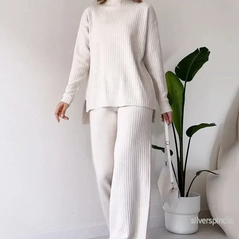 Oliver | Elegant Höstset med Polokrage och Raka Byxor - Bild 2