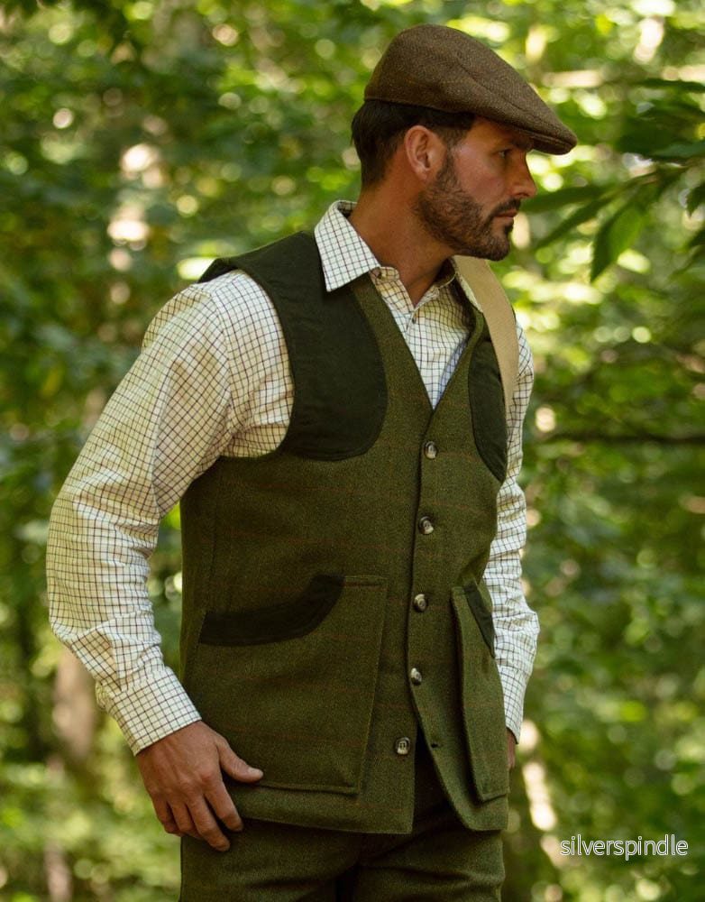 Walker & Hawkes Windsor - jaktväst tweedväst Dark Sage