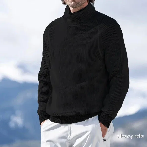 Elegant Polotröja för Män | Slimmad Passform i Isolerande Material | Klassisk Turtleneck för Värme och Stil - Bild 2