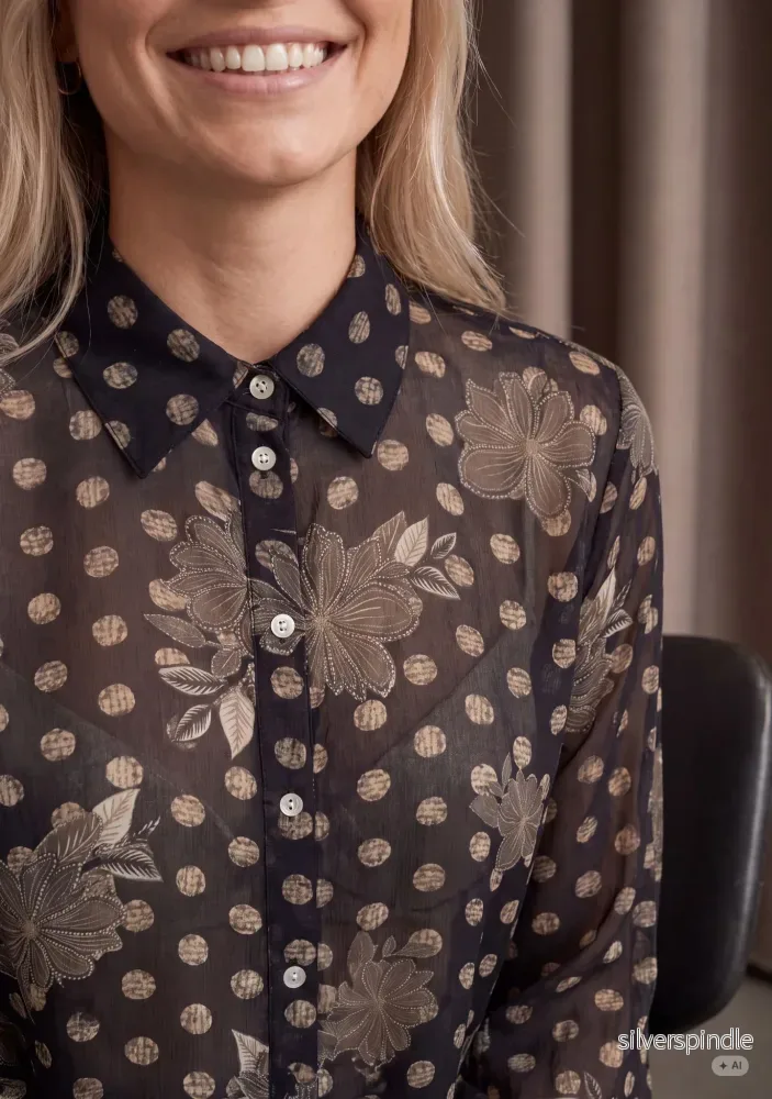 Vibse Shirt - Flower/Dot Print - Bild 3