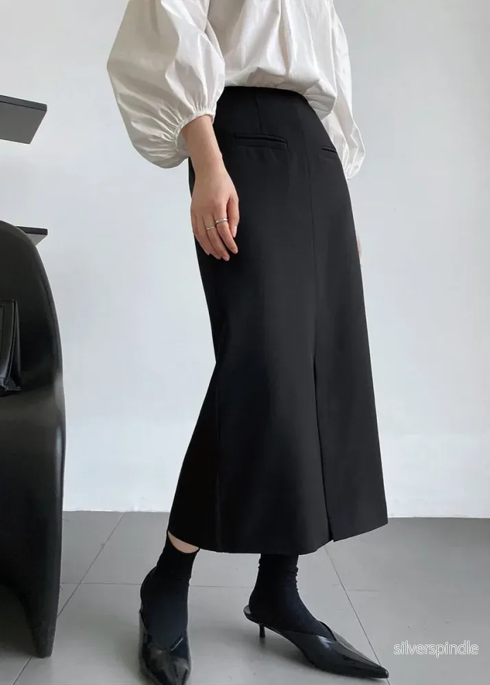 Sophie | Elegant Lång Kostymkjol med Slits för Vårens Stilar Sophie | Elegant Lång Kostymkjol med Slits för Vårens Stilar