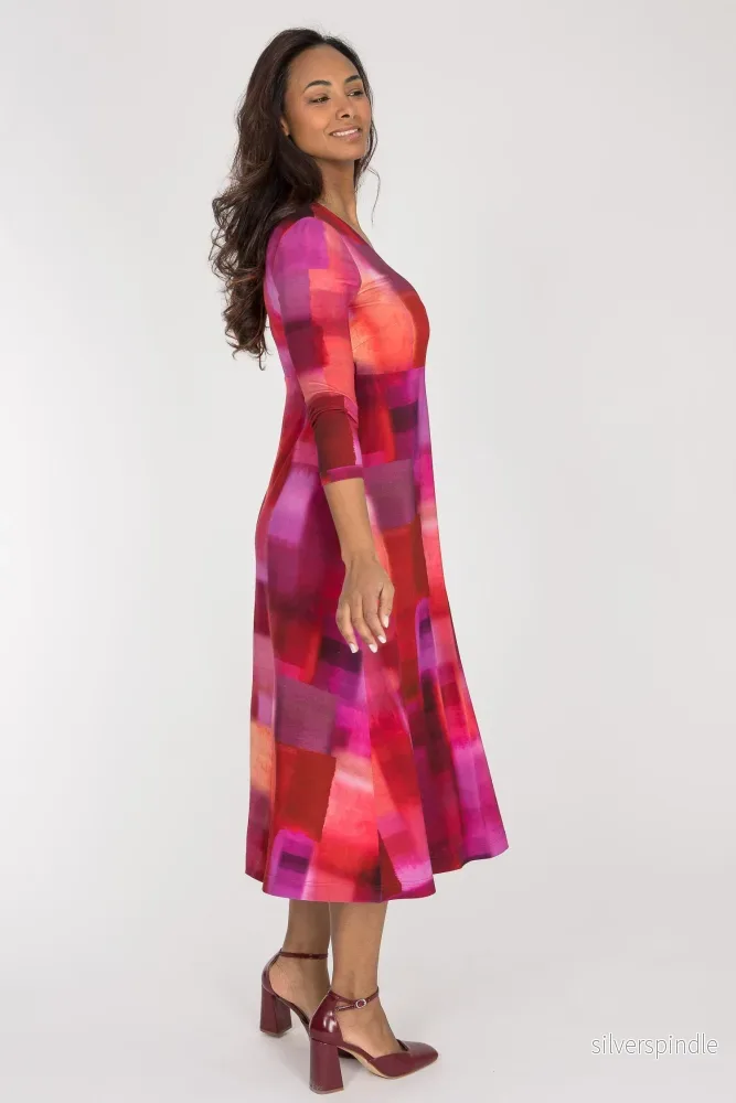 Loose fit midi wrap jersey dress - Pink - Bild 2