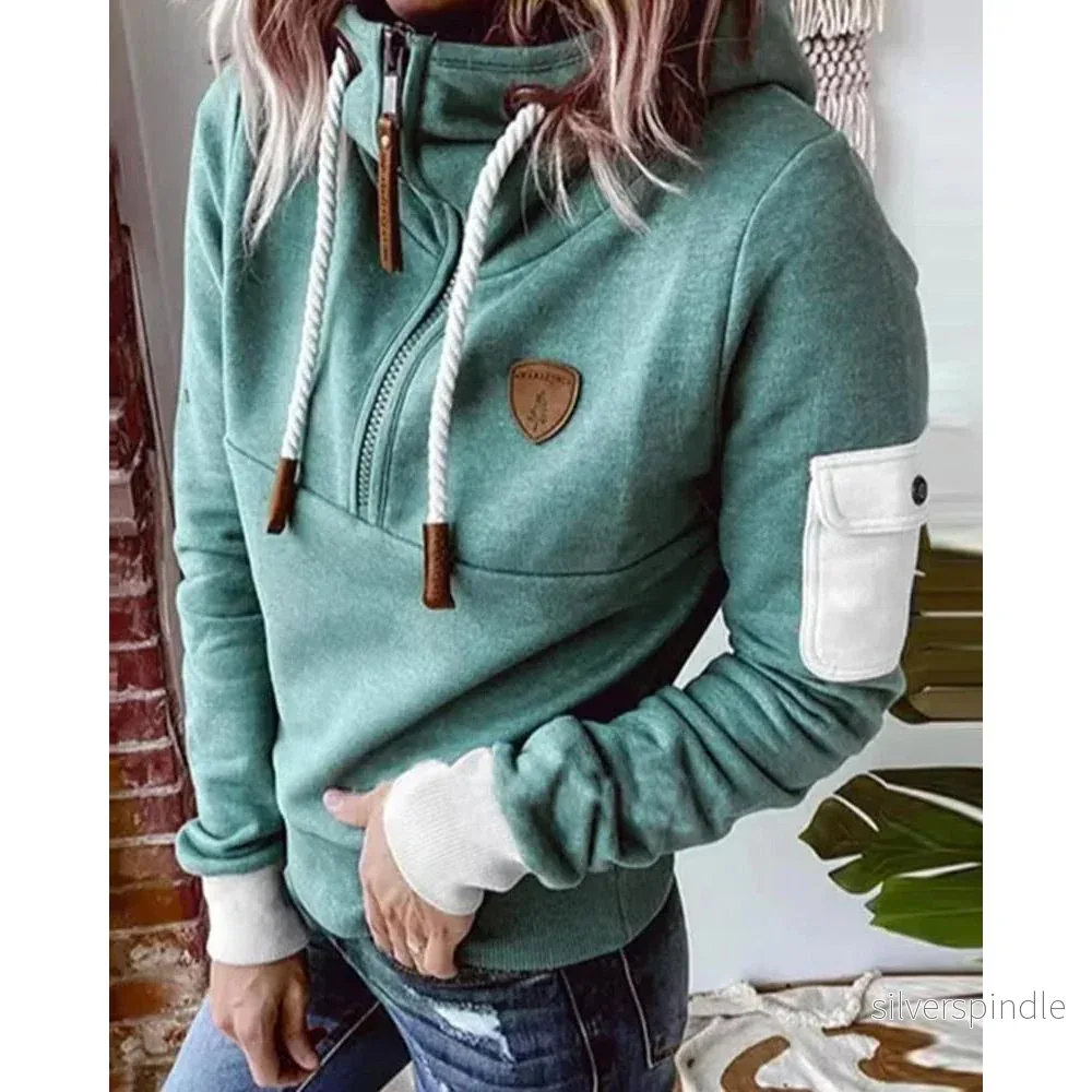 Emma | Praktisk Hoodie med Dragkedja och Ärmpocket