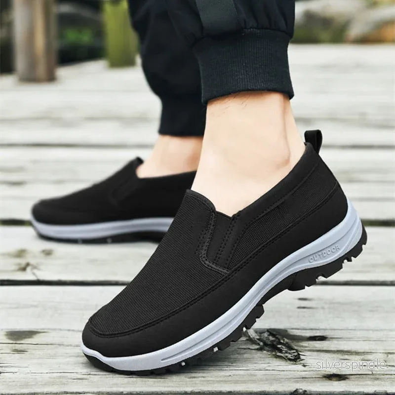 Noah | Andningsbara Slip-On Sneakers Herr med Gummisula - Bild 2