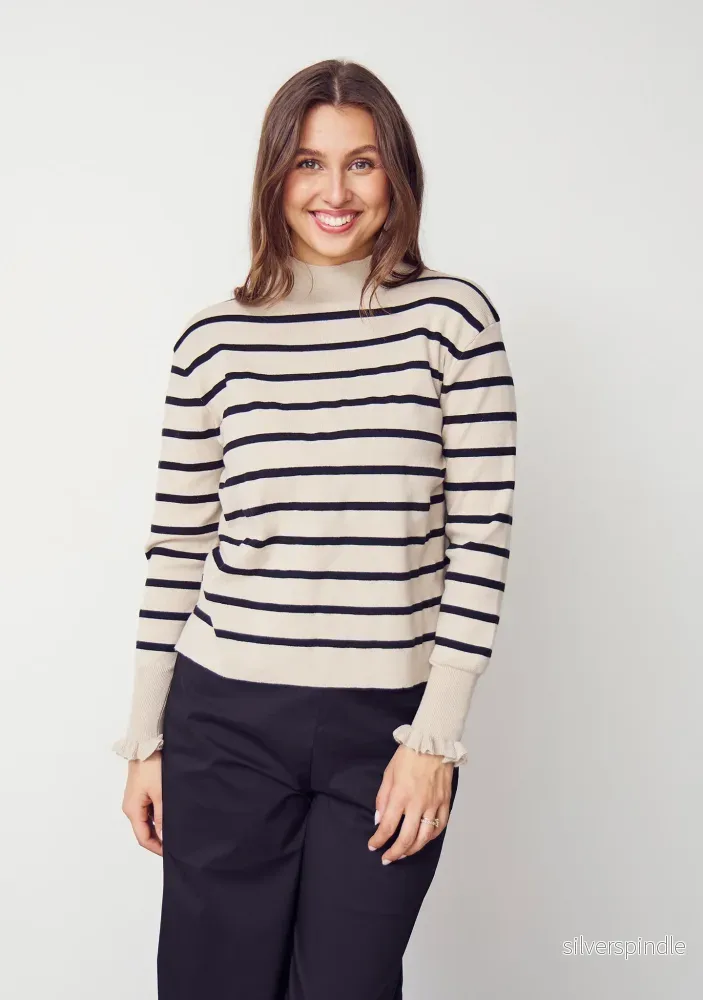 Frigga Stripe Pullover - Golden w/black - Bild 2