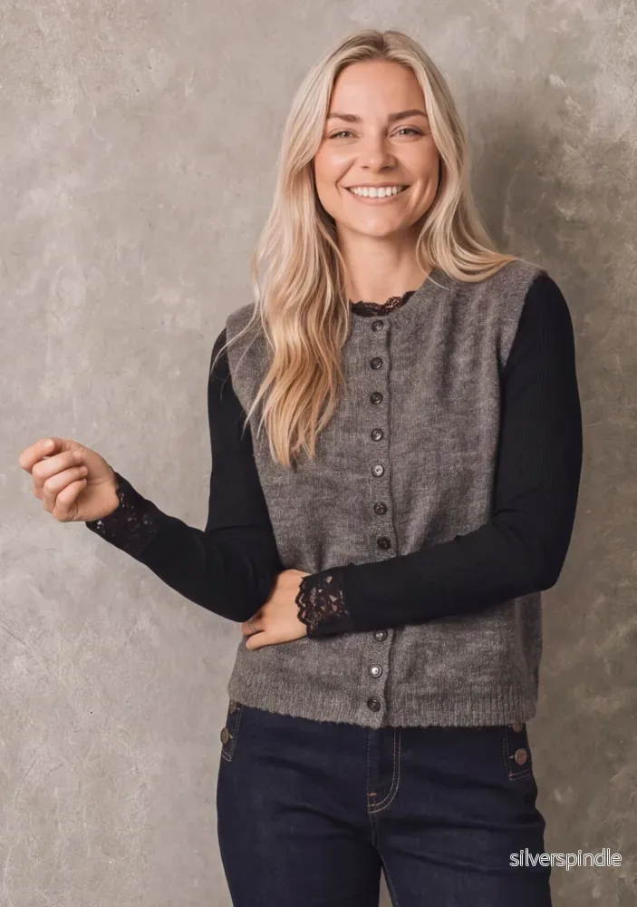 Cosima Waistcoat – Dark Brown Melange Cosima Waistcoat – Dark Brown Melange