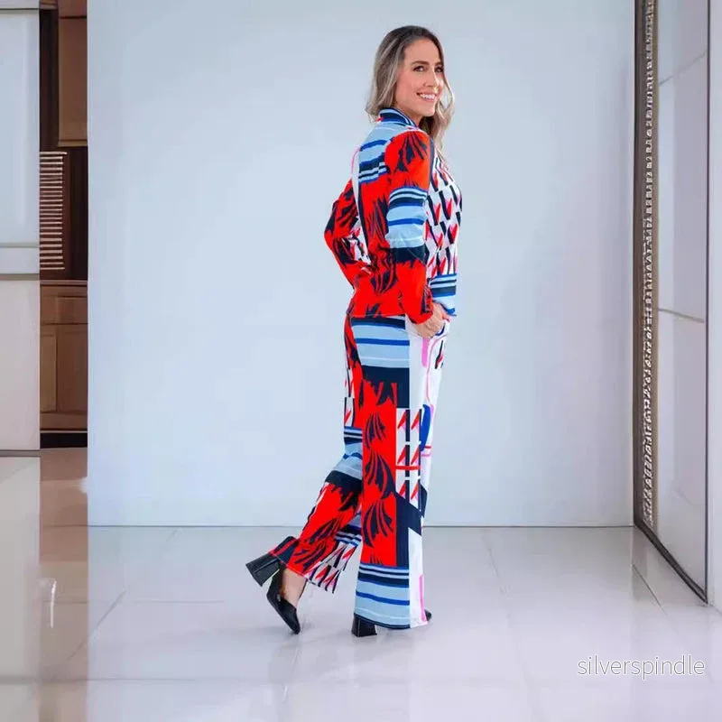 Emma | Elegant Koordinerat Set med Blus och Vida Byxor - Bild 3