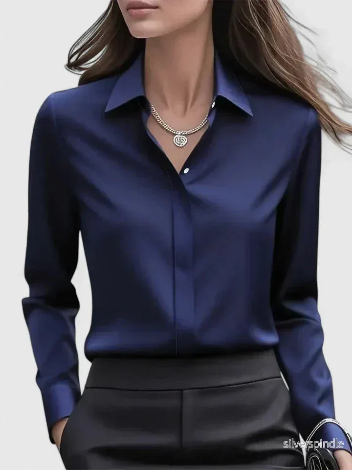 Emma | Elegant Långärmad Topp med Dold Knäppning Emma | Elegant Långärmad Topp med Dold Knäppning