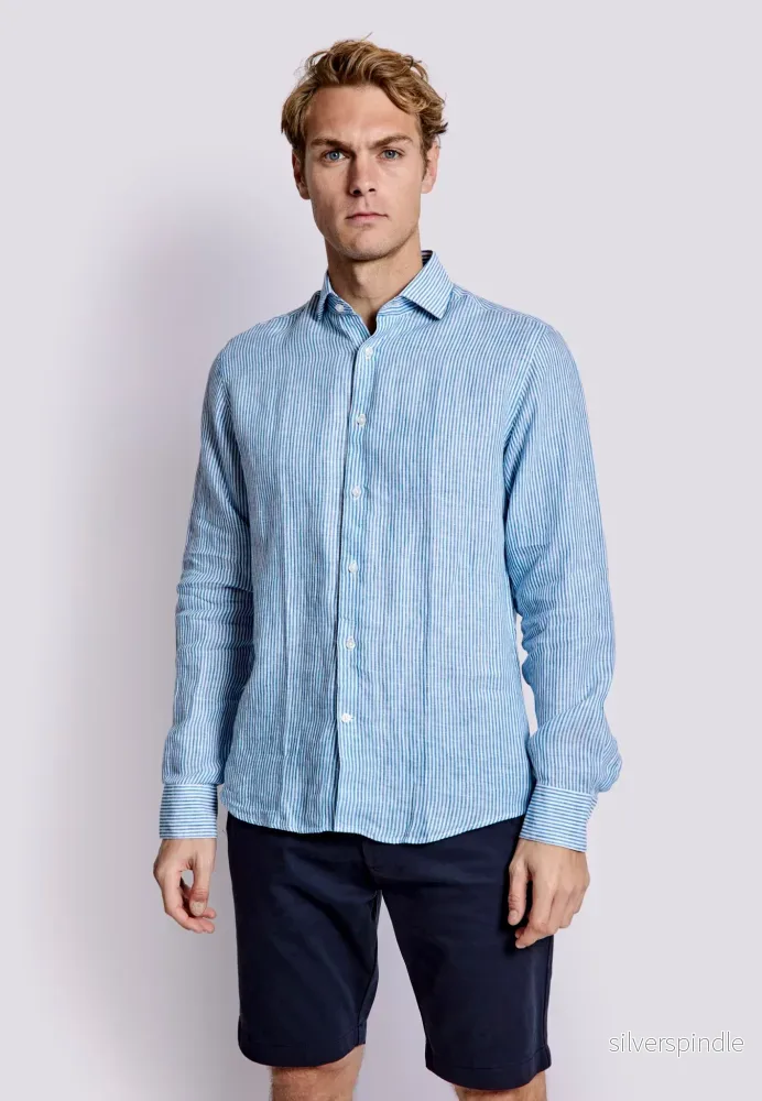 BS Palma Casual Slim Fit Skjorta - Blue/White - Bild 3