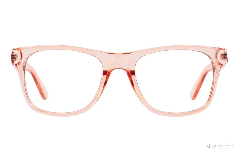 SVANEKE transparent pink/nude reading glasses. Behaglig mjuk kulör.