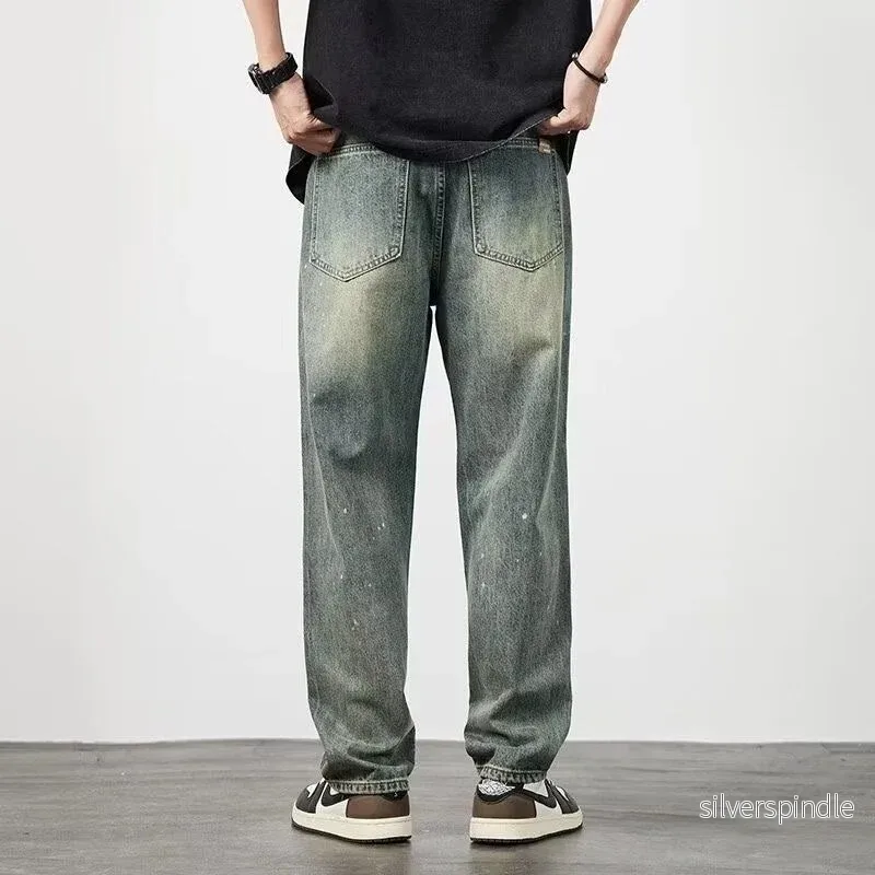 Ethan | Högmidjade Slitna Herr Jeans Stretch med Raka Ben - Bild 2