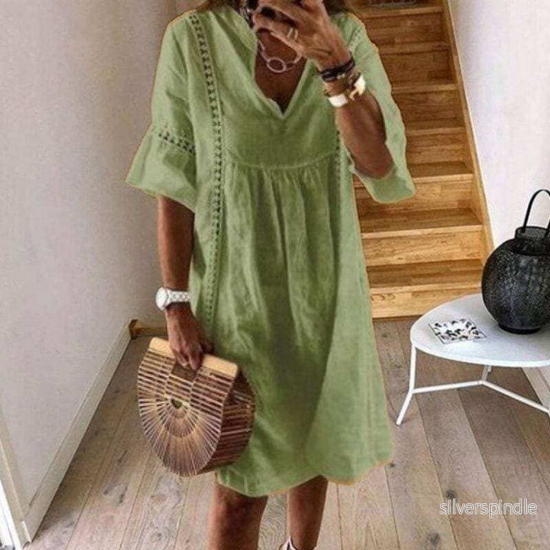 Sofia | Elegant Sommarklänning med Spets och Utsvängda Ärmar - Bild 2
