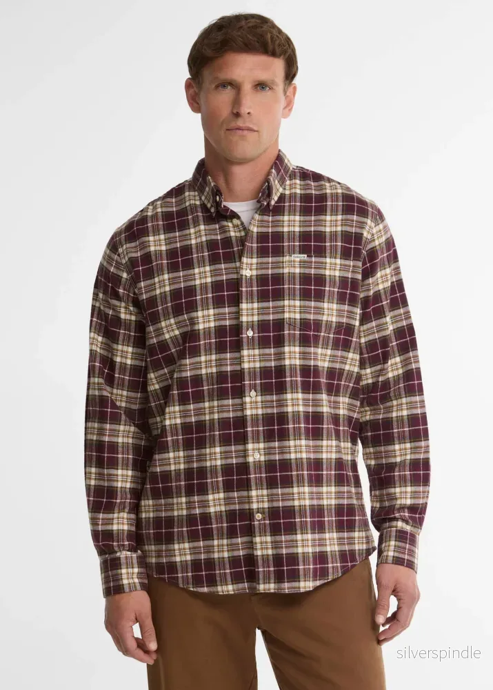 Barbour Telfield Shirt Regular Fit Dark Bordeux