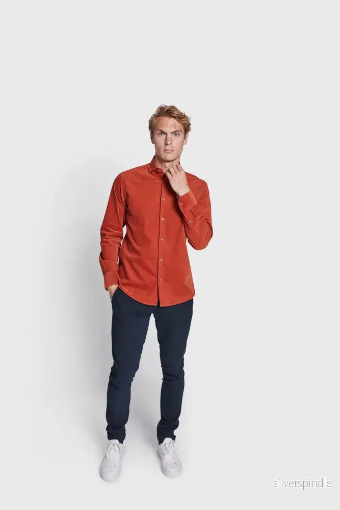BS Assan Casual Slim Fit Skjorta - Orange - Bild 3