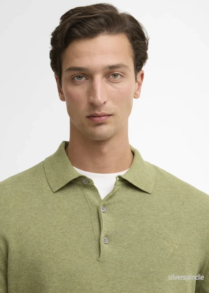 Barbour Pima Cotton Knit Polo Shirt Laurel GR - Bild 2