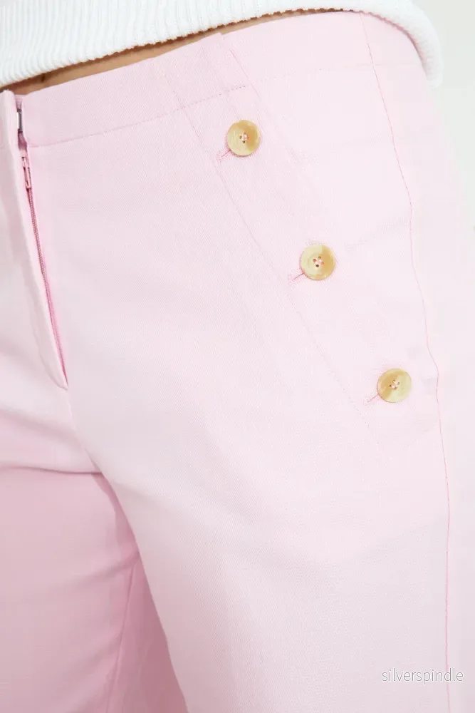 COTTON STRETCH WIDE TROUSERS 09008 - Rosa - Bild 2