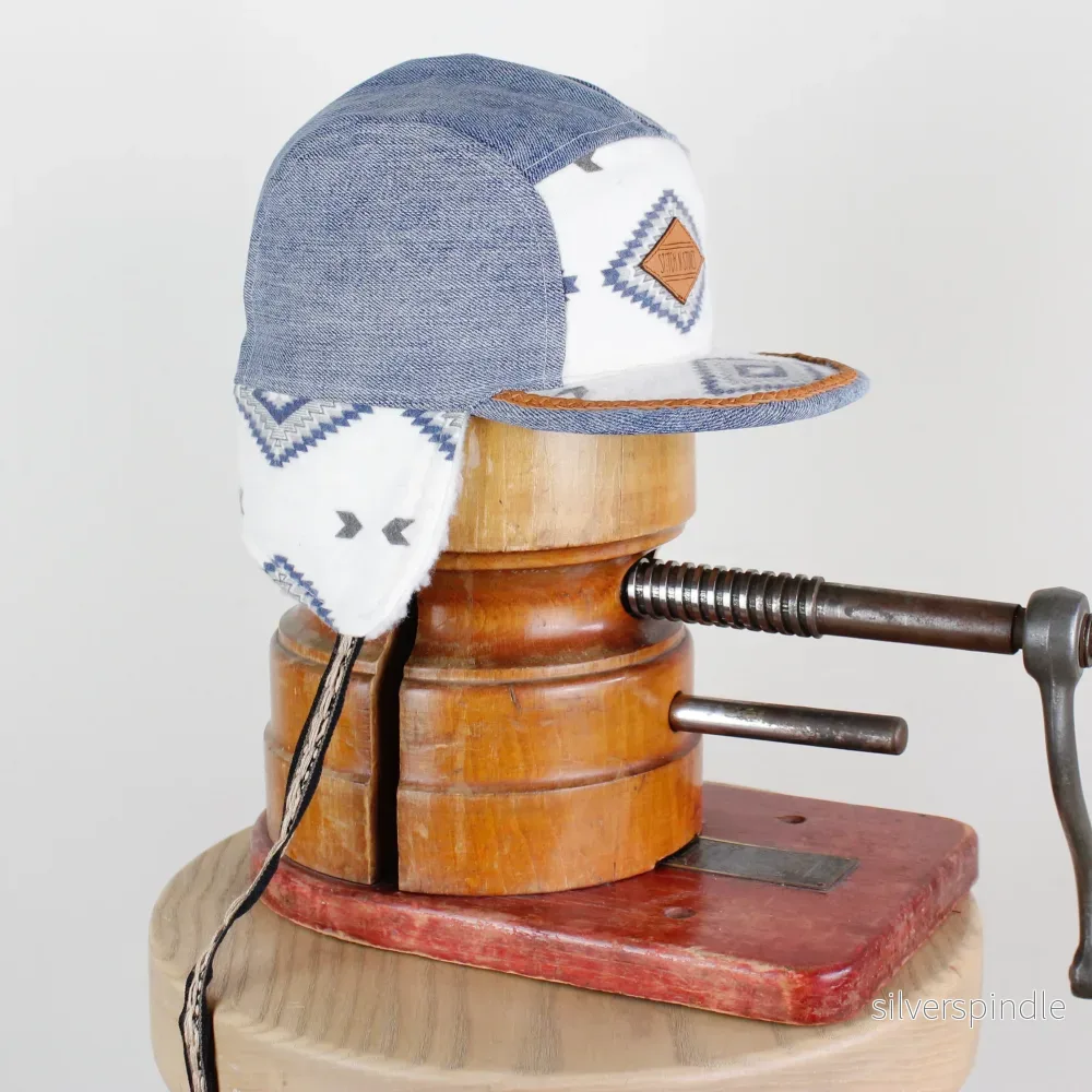 Vinterkeps barn - jeans och mönstrad - Bild 2