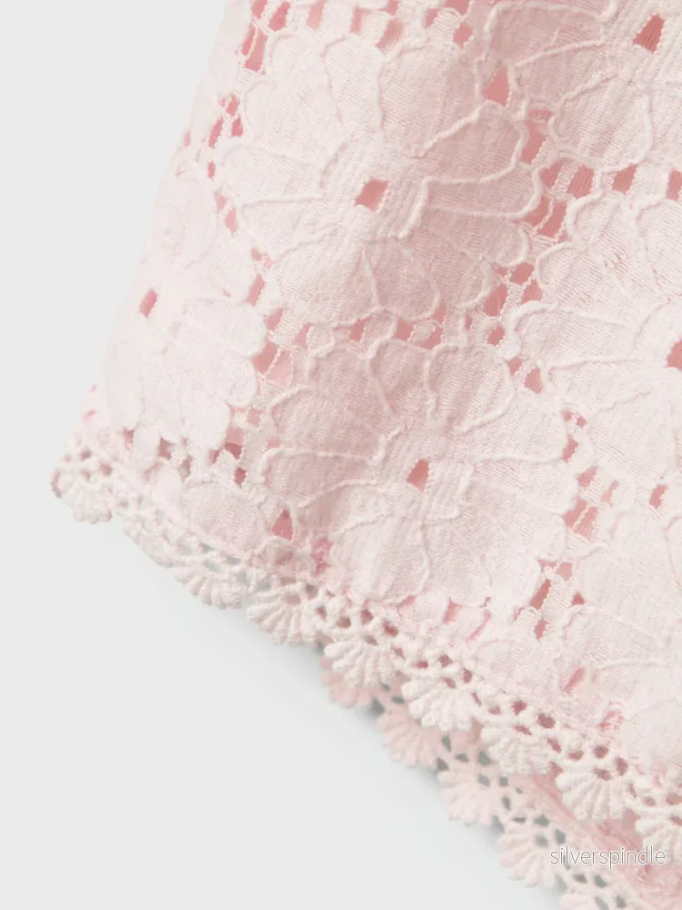 Rosa Shorts Broderie Anglaise - Bild 3