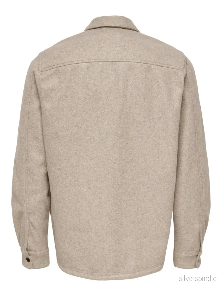 ASH OVERSHIRT WOOLEN LOOK CHINCHILLA - Bild 2