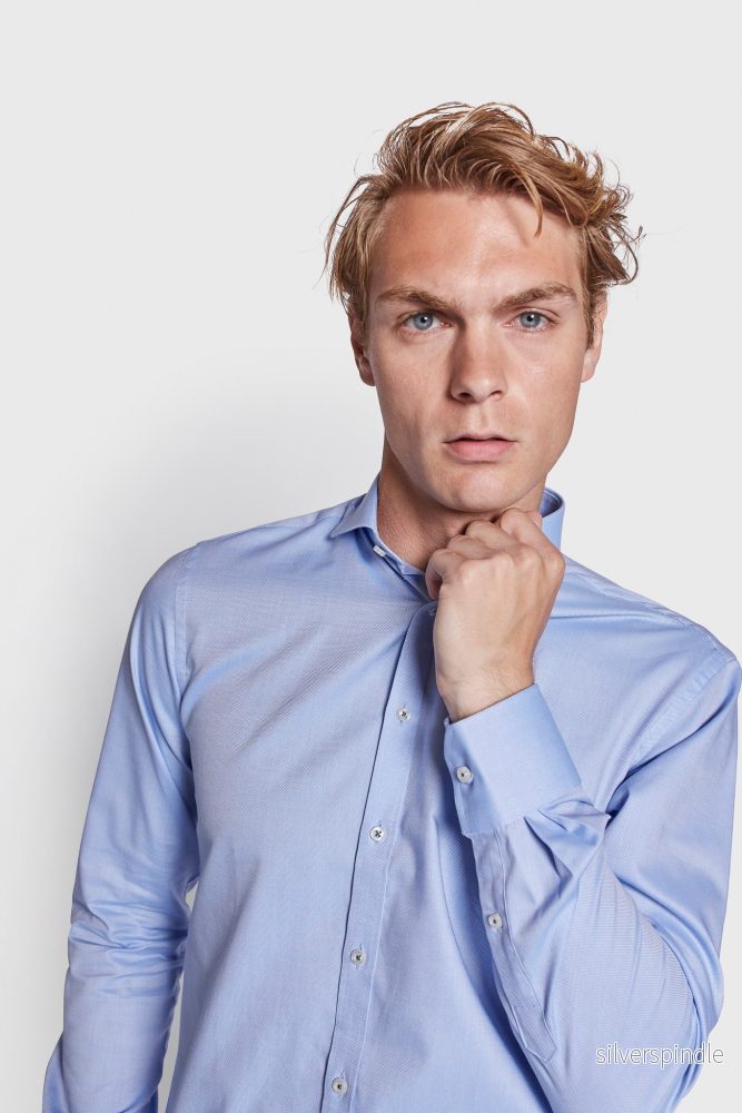 BS Finn Slim Fit Skjorta - Ljusblå - Bild 3