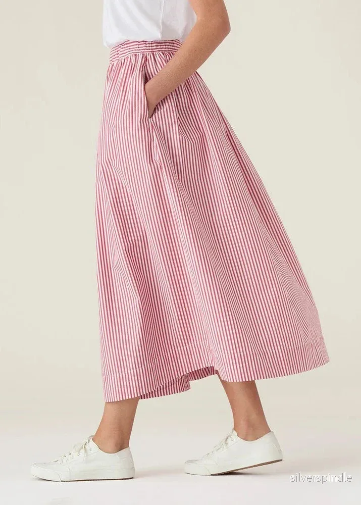 Lexington Org Cotton Poplin Skirt Red/white strip - Bild 3