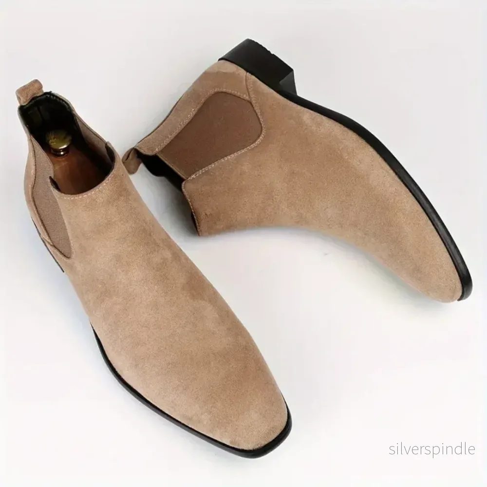 Klassiska Chelsea-Stövlar | Slip-On Ankelstövlar med Elastiska Paneler | Stilren Design för Vardags och Formella Tillfällen - Bild 3