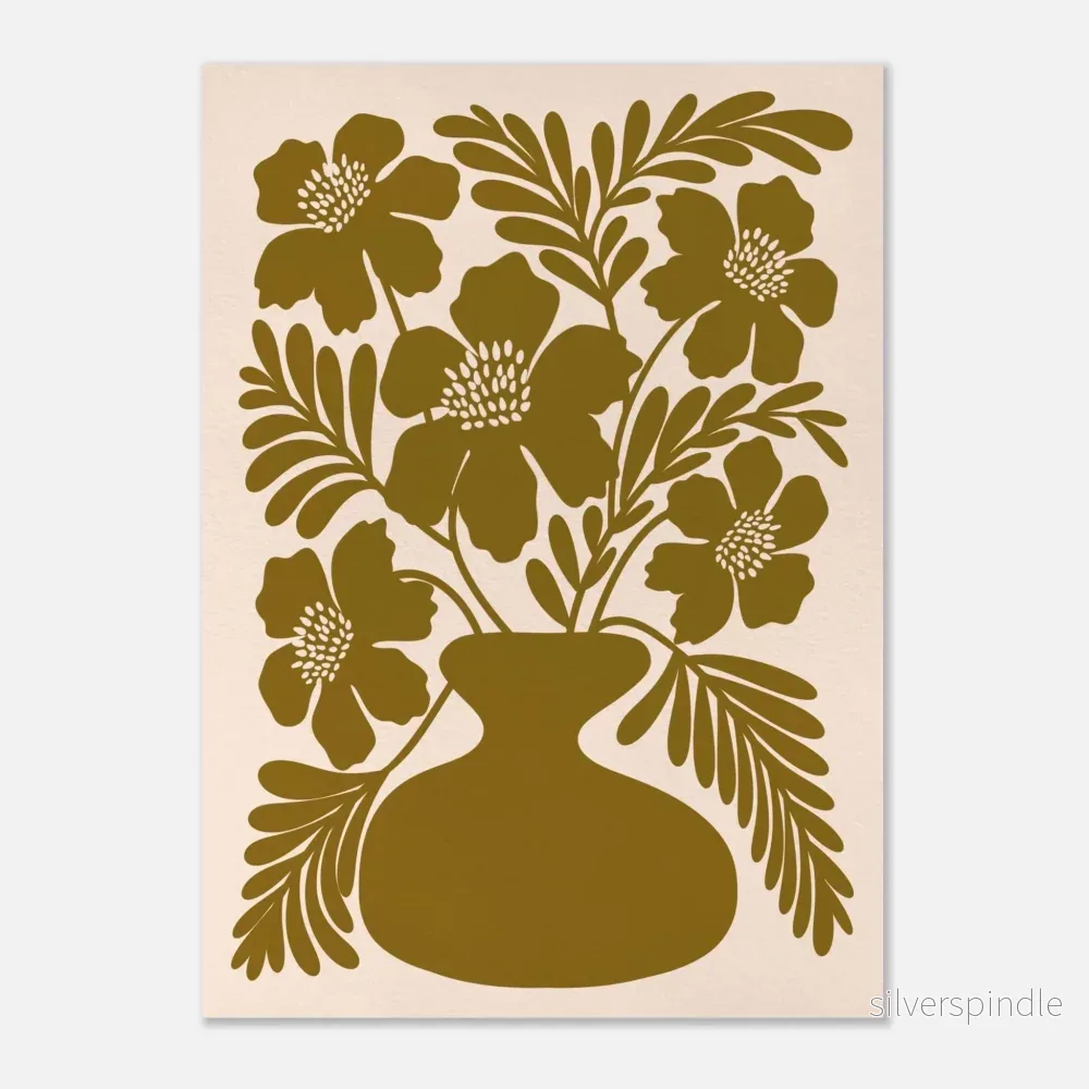 Poppy Olive Pink – Botanisk vallmoposter - Bild 2