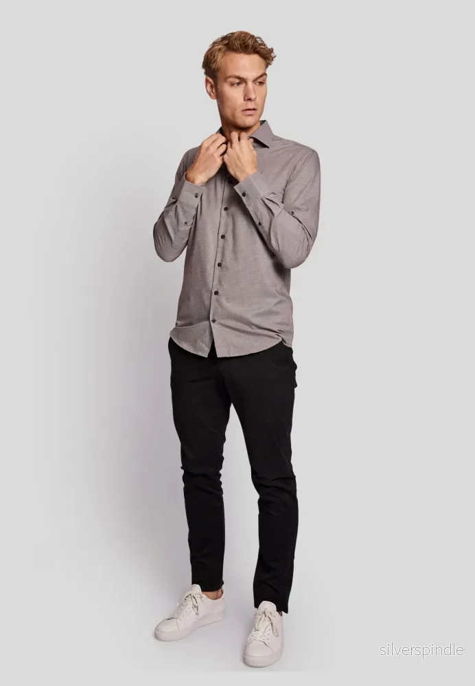 BS Tusk slim fit Skjorta - Brown - Bild 3
