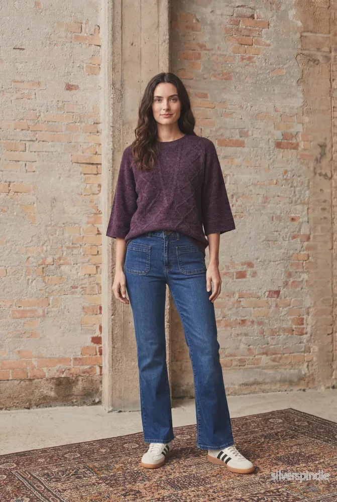 Anna s/s Pullover - Aubergine - Bild 3