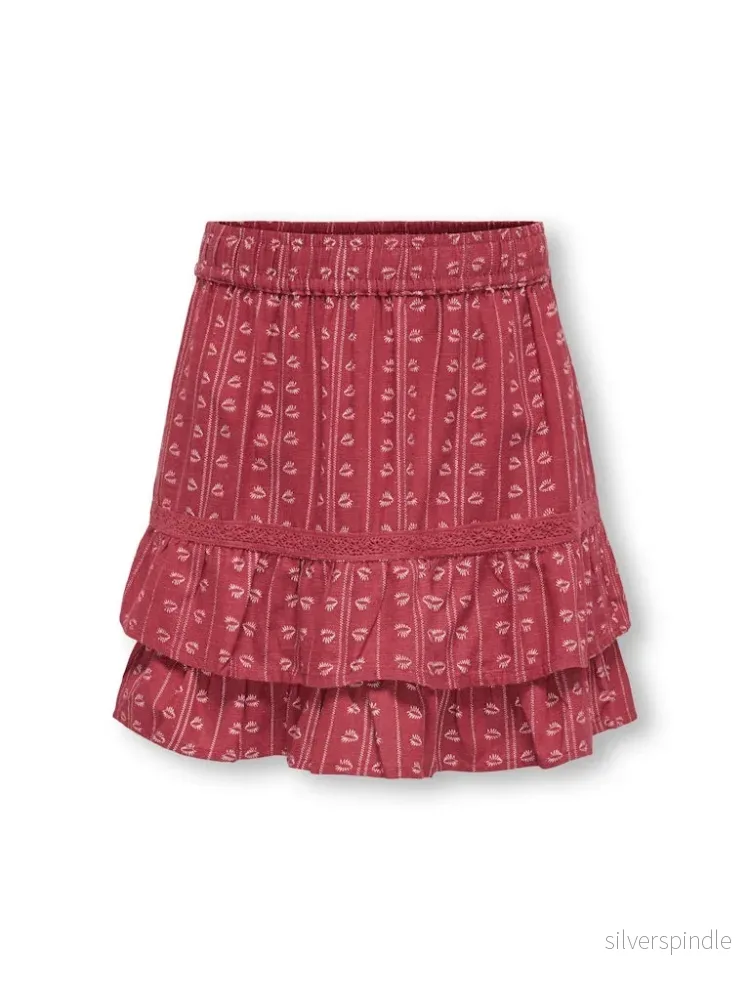 Röd Kjol inbyggd Shorts - Bild 2