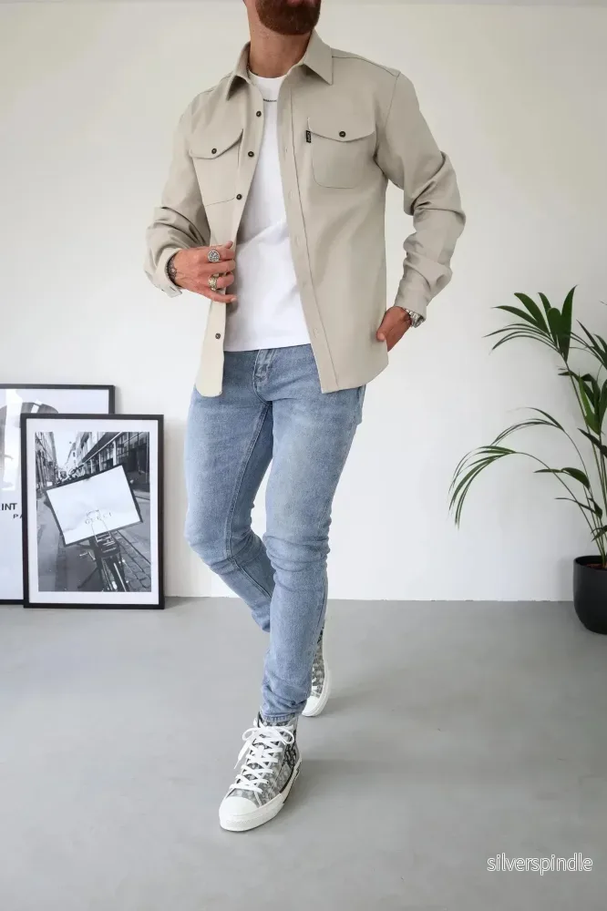 Moderna Overshirtjacka för Herrar med Avslappnad Passform | Mångsidig Lagerplagg för Stil och Komfort - Bild 3