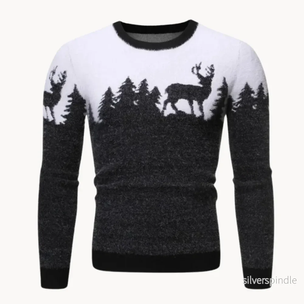 Festlig Stickad Tröja för Män med Julmotiv | Mjuk och Bekväm Vinterkläder - Bild 2