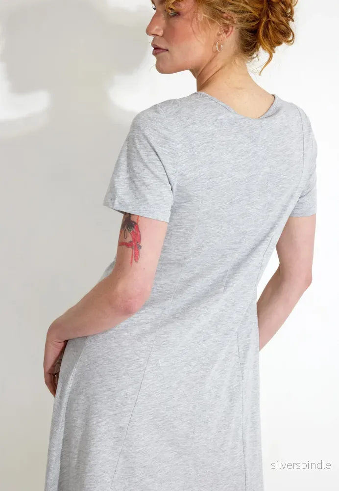 SABINA DRESS KLÄNNING - Lt. grey melange - Bild 2