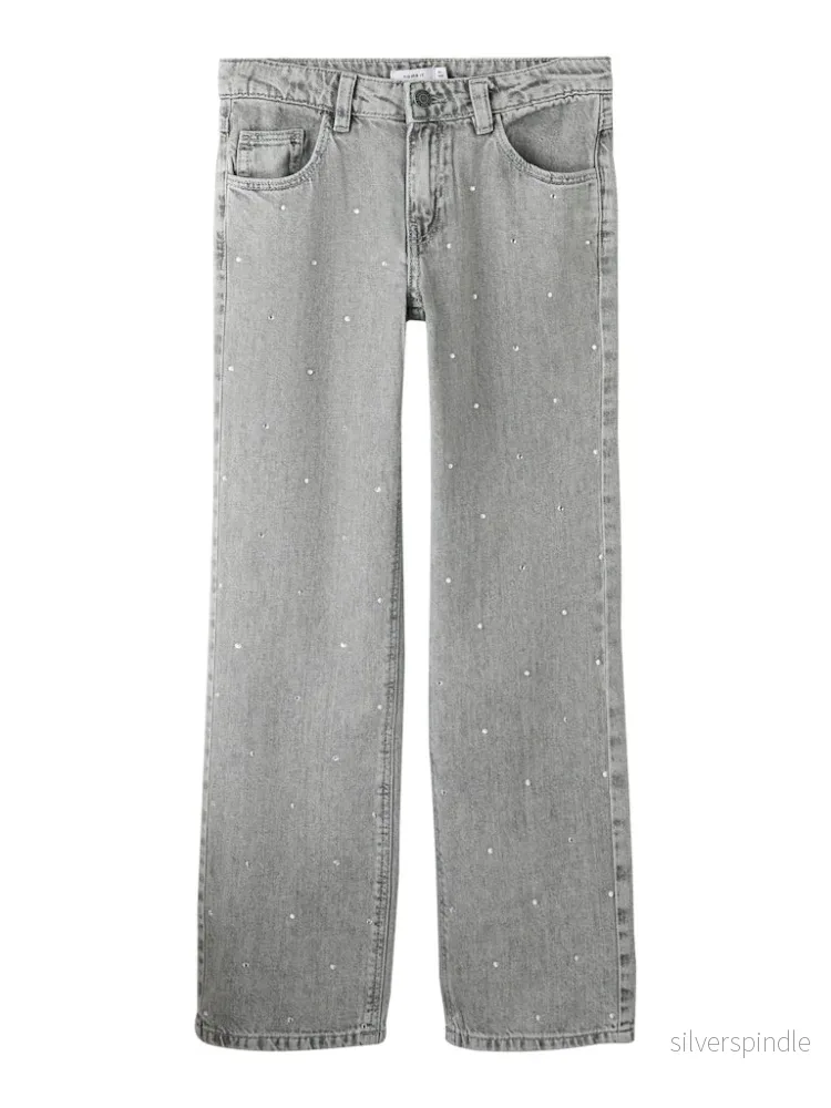 Jeans med strass Rak Modell Jeans med strass Rak Modell