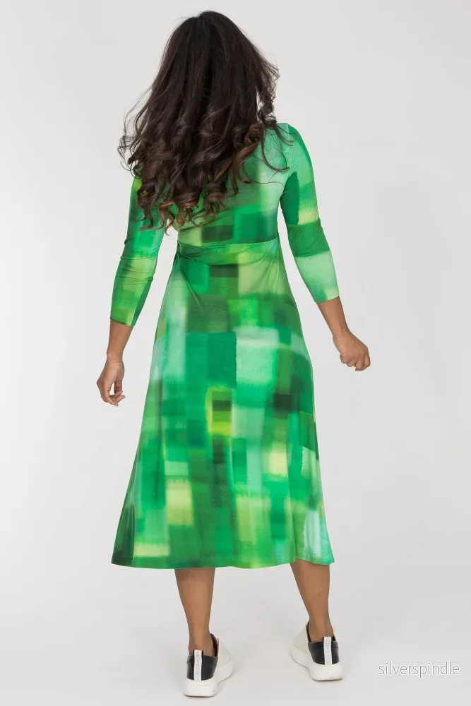 Loose fit midi wrap jersey dress - Green - Bild 3