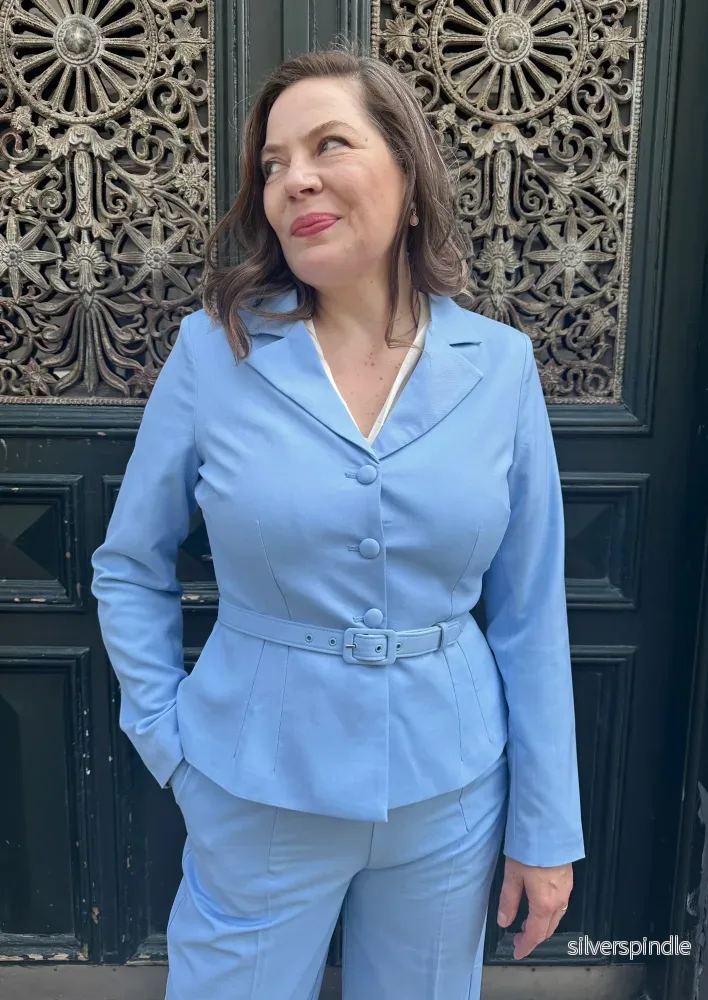 Siri figursydd blazer - ljus himmelsblå - Bild 2