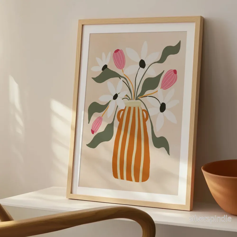 Gouacheposter Vas med Blommor Gouacheposter Vas med Blommor