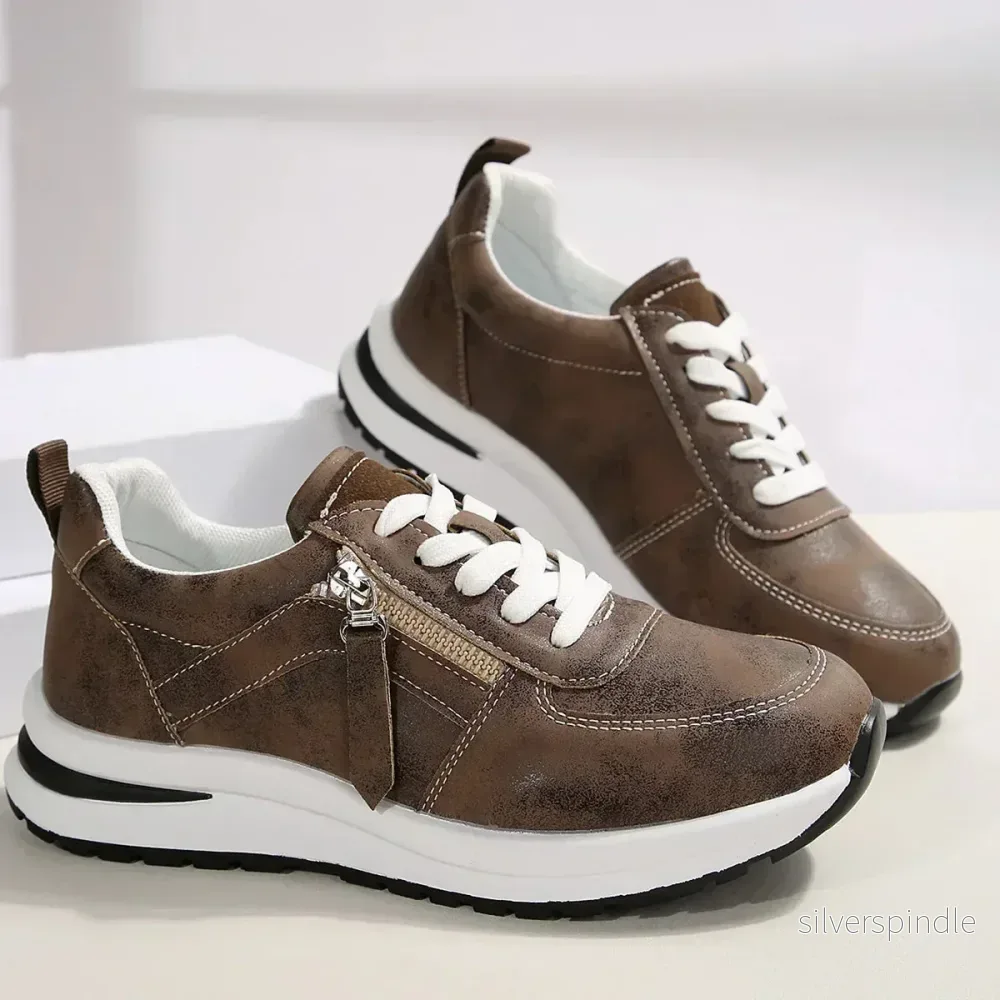 Mason | Trendiga Platå Sneakers Med Sidodragkedja