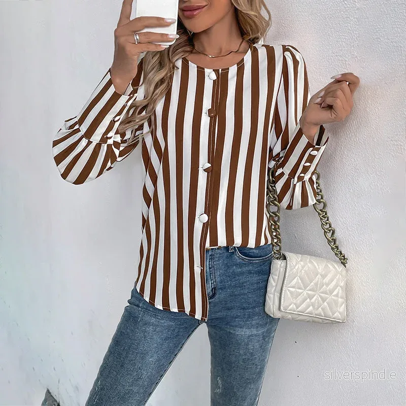 Liam | Loose Fit Striped Autumn Cardigan with V-Neck - Bild 3